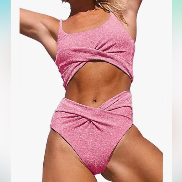 Boutique Other - NWT Pink Boutique Sparkly Bikini Large